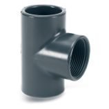 TEE 90 ° PVC GLUING DIAMETER 1 "BS WITH CENTRAL THREADED MOUTH