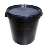 Vaso nero in plastica 33 litri con coperchio