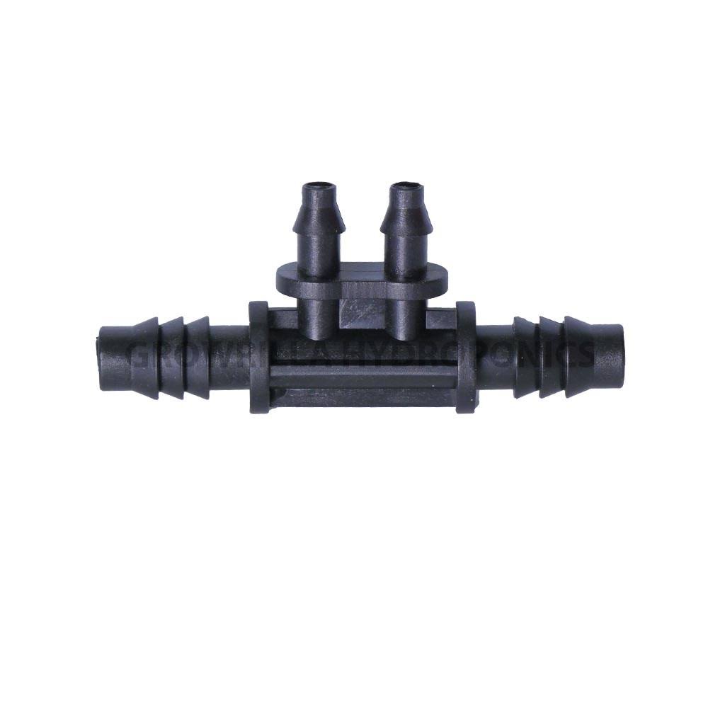 DRIP IRRIGATION REDUCING TEE BARB 12X6MM WHIT 2 WAY OUT