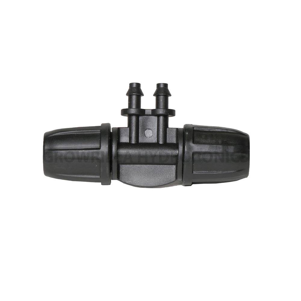 RACCORDO DI DERIVAZIONE PORTAGOMMA CON GHIERA 12X6MM A 2 USCITE