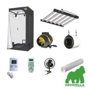 COMPLETE GROW BOX 100x100x200 INDOOR GROW KIT WITH ORTOLED - S LINE ECO HL BAR LIGHT (2.7 µmol/J) 360W