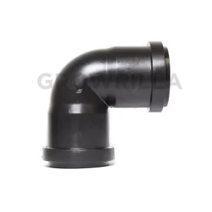 RACCORDO A GOMITO 90° IN PP AD INNESTO Ø 50MM CON DOPPIO BICCHIERE NERO