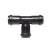 RACCORDO DI DERIVAZIONE 90° IN PP AD INNESTO Ø 32MM CON TRIPLO BICCHIERE NERO