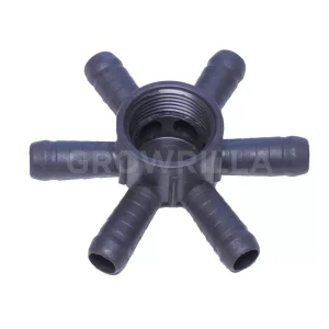 BARBED FITTING CONNECTOR 6 WAY OUT 16MMX 1" FEMALE
