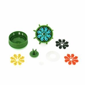 Alternative view of FLORAFLEX : COLLETTORE PREASSEMBLATO CON VALVOLA AD 8 USCITE A FLUSSO VARIABILE ( RACCORDO 32MM A GOMITO)