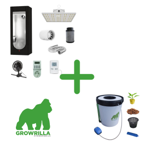 SET GROWRILLA DWC Einzel Growtopf + GROWBOX 60x60x160 - 150W