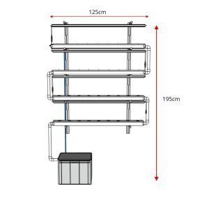 Alternative view of Huerto Vertical Hidropónico L4-120 – Sistema NFT de 4 Niveles (120 cm)